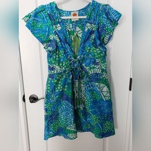 Farm Rio Green Jungle Panther Mini Dress Color, JUNGLE PANTHER GREEN, Size small